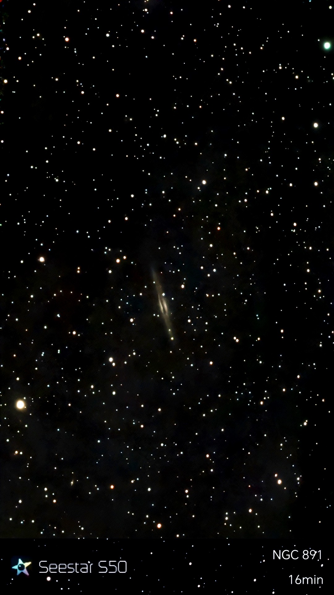 An image of the edge-on galaxy