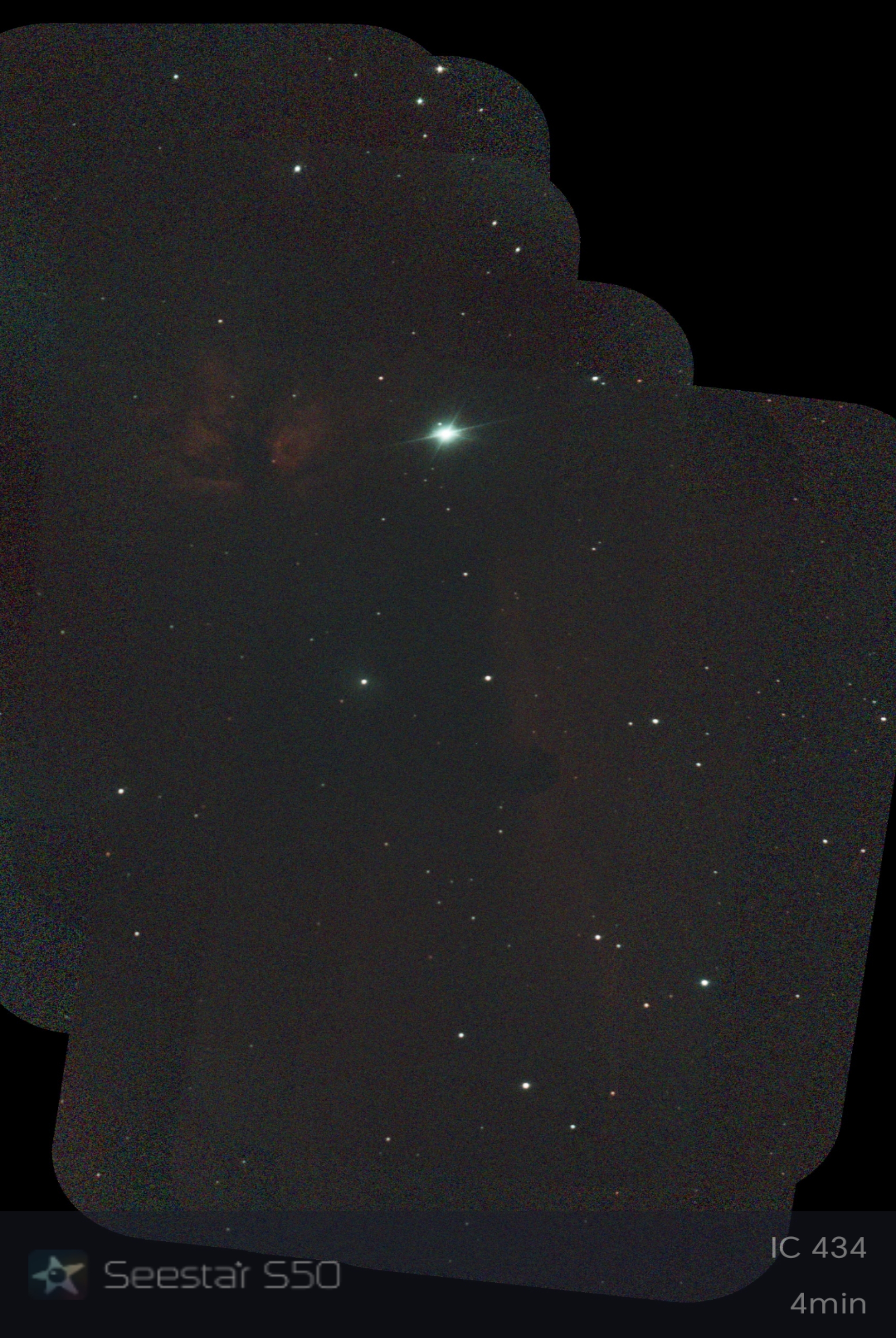An image of the horsehead nebula in a mosaic